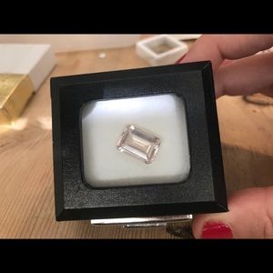 A huge 14x10mm emerald shape baby pink morganite